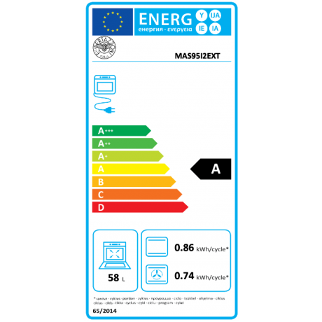 BERTAZZONI MAS95I2EXT Κουζίνα Ηλεκτρική με 2 Φούρνους και Επαγωγικές Εστίες 90cm Inox
